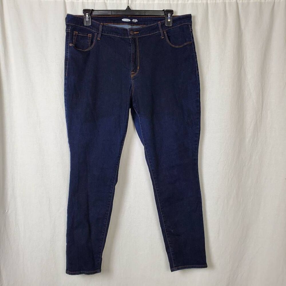 Old Navy Rockstar Super Skinny Jeans Women’s Size 16 Mid-Rise Dark Wash